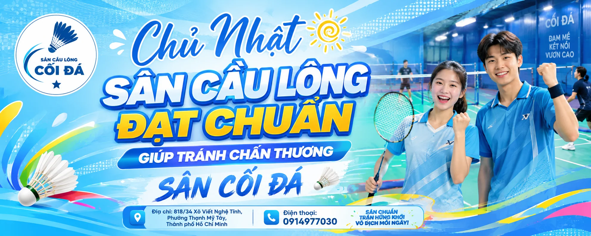 SÂN CẦU LÔNG CỐI ĐÁ - Thiết kế WEBSITE 0582 611 569 Nhi WEB